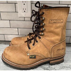 Ad Tec #2427 Logger 9" Womens 10 M Brown Leather Lace-Up Soft Toe Boots